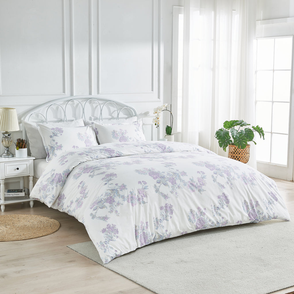 Jardin De Rose Printed Cotton Percale Duvet Set