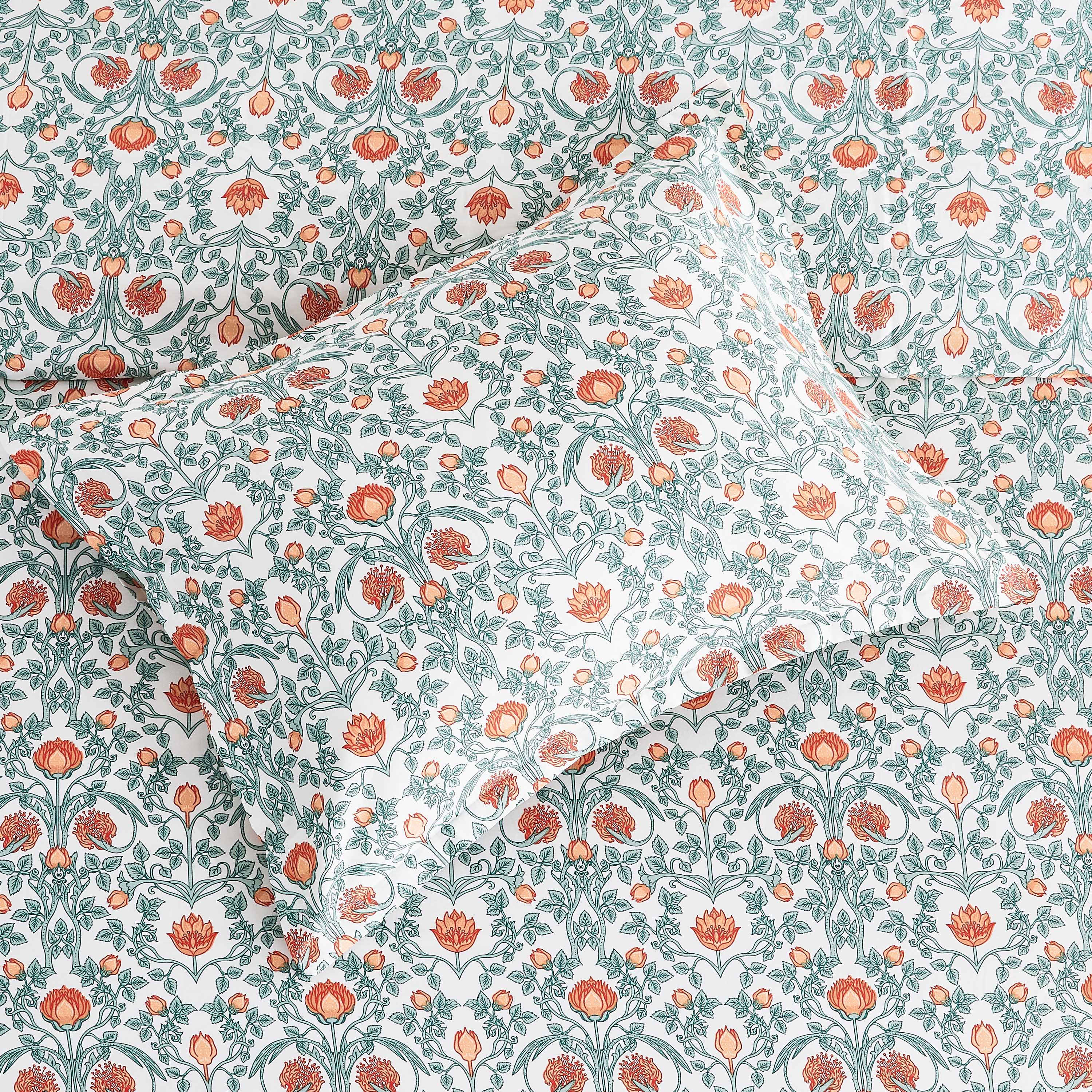 Arts & Crafts Floral Printed Duvet Set