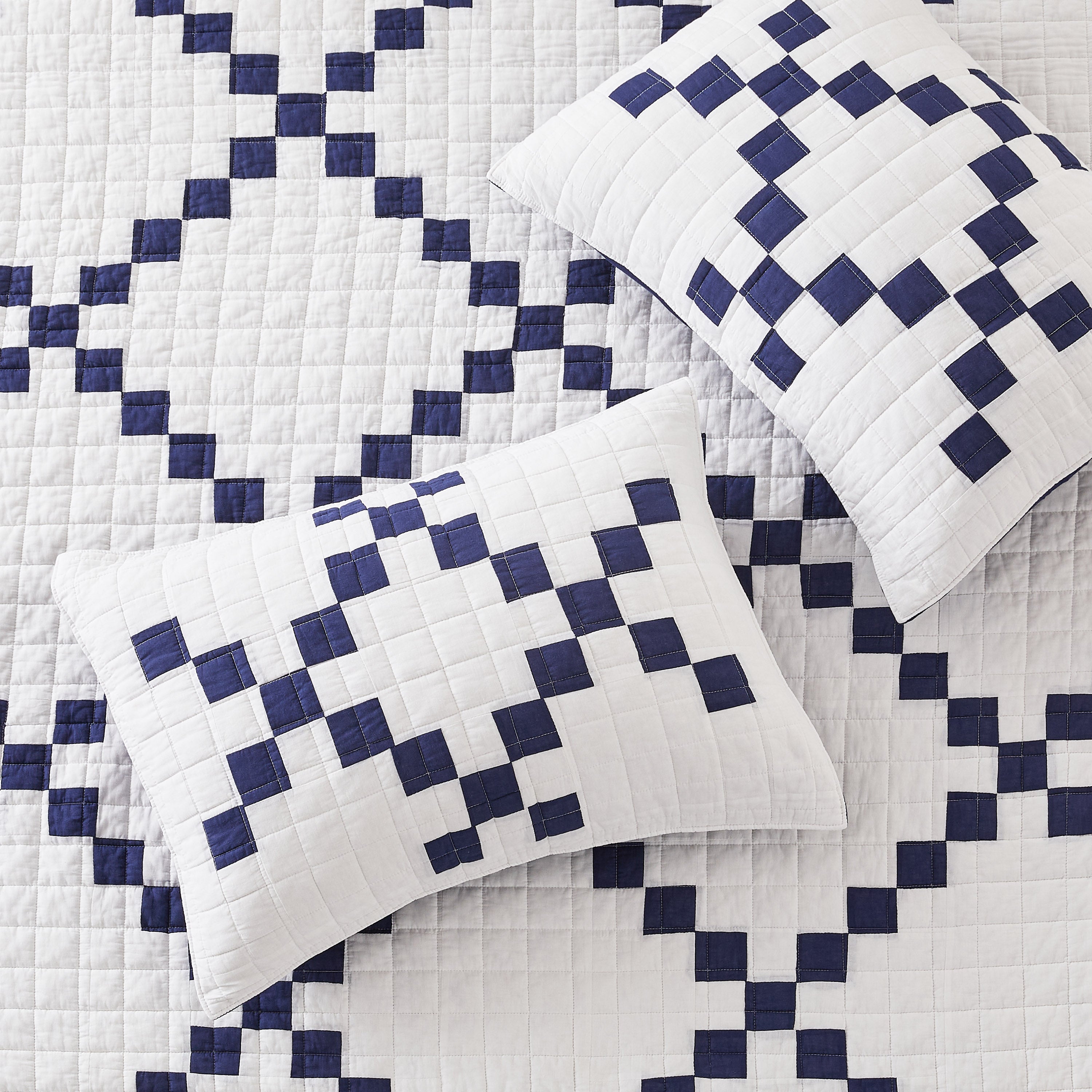 Irish Chain Patchwork Cotton Quilt Set
