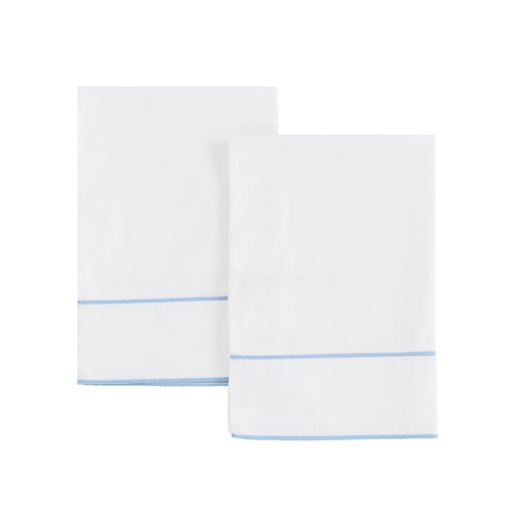 600 Thread Count Framed Sateen Embroidered Cotton Pillowcase Pair