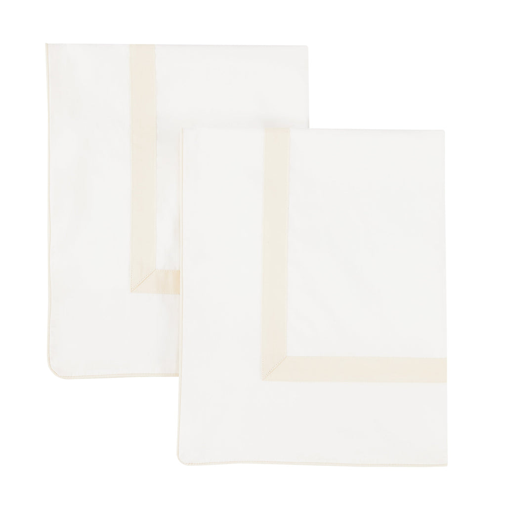 Classic Double Border Percale Cotton Euro Sham Pair